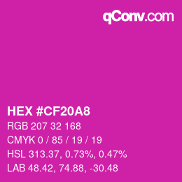 Color code: HEX #CF20A8 | qconv.com