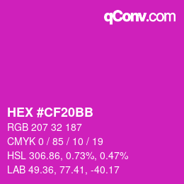 颜色代码: HEX #CF20BB | qconv.com