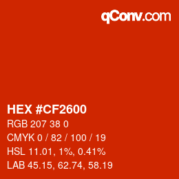 Color code: HEX #CF2600 | qconv.com