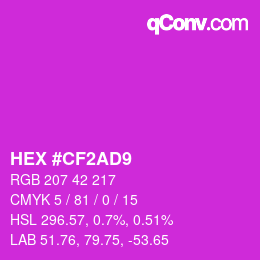Color code: HEX #CF2AD9 | qconv.com