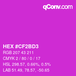Color code: HEX #CF2BD3 | qconv.com