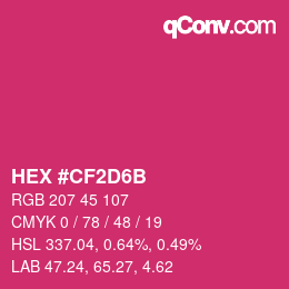 Color code: HEX #CF2D6B | qconv.com
