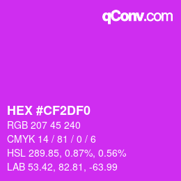 Color code: HEX #CF2DF0 | qconv.com