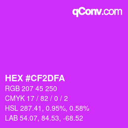 Color code: HEX #CF2DFA | qconv.com