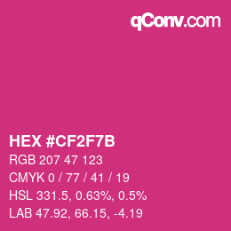 Color code: HEX #CF2F7B | qconv.com