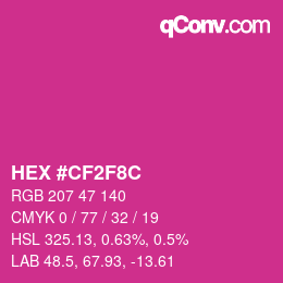 Color code: HEX #CF2F8C | qconv.com