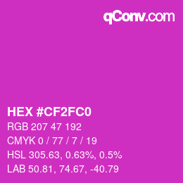 Color code: HEX #CF2FC0 | qconv.com
