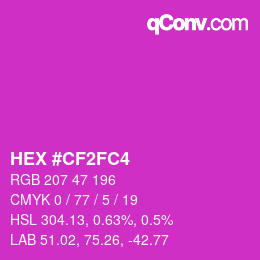 Color code: HEX #CF2FC4 | qconv.com
