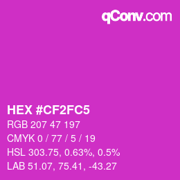 Color code: HEX #CF2FC5 | qconv.com