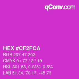 カラーコード: HEX #CF2FCA | qconv.com