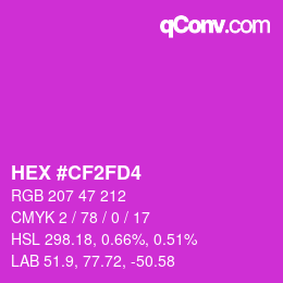 カラーコード: HEX #CF2FD4 | qconv.com