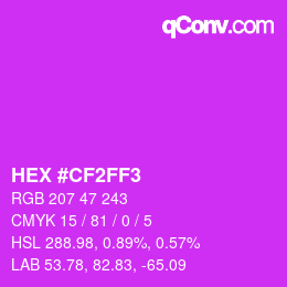 カラーコード: HEX #CF2FF3 | qconv.com