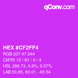 Color code: HEX #CF2FF4 | qconv.com