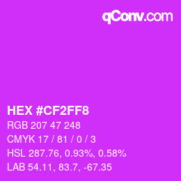 カラーコード: HEX #CF2FF8 | qconv.com