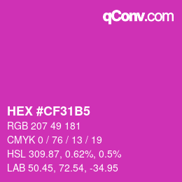 カラーコード: HEX #CF31B5 | qconv.com