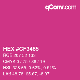 Color code: HEX #CF3485 | qconv.com