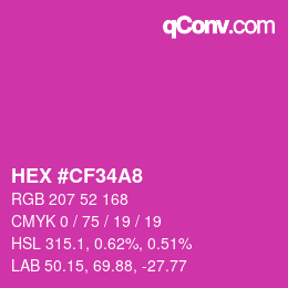 Color code: HEX #CF34A8 | qconv.com