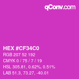 Color code: HEX #CF34C0 | qconv.com