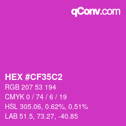 Color code: HEX #CF35C2 | qconv.com