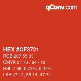 Color code: HEX #CF3721 | qconv.com