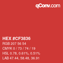 颜色代码: HEX #CF3836 | qconv.com
