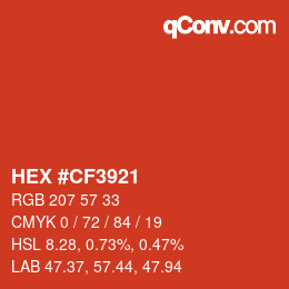 Color code: HEX #CF3921 | qconv.com