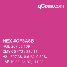 颜色代码: HEX #CF3A8B | qconv.com