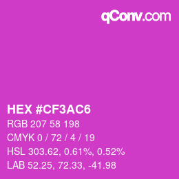 カラーコード: HEX #CF3AC6 | qconv.com