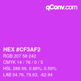 Color code: HEX #CF3AF2 | qconv.com
