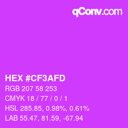 カラーコード: HEX #CF3AFD | qconv.com