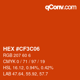 Color code: HEX #CF3C06 | qconv.com