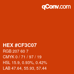 Color code: HEX #CF3C07 | qconv.com