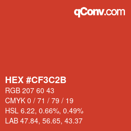 颜色代码: HEX #CF3C2B | qconv.com