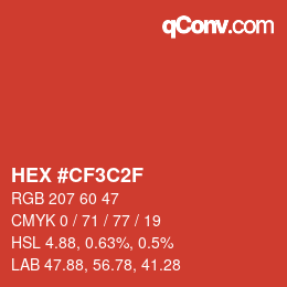 Color code: HEX #CF3C2F | qconv.com