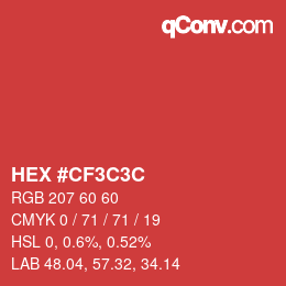 Code couleur: HEX #CF3C3C | qconv.com