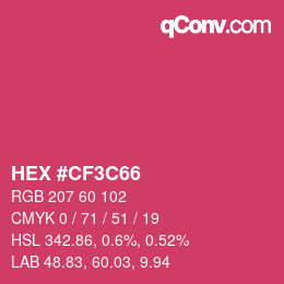 Color code: HEX #CF3C66 | qconv.com