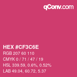 Color code: HEX #CF3C6E | qconv.com