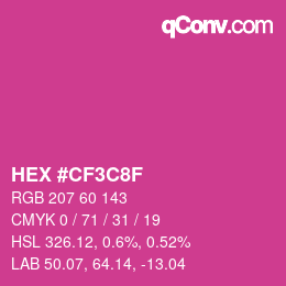 カラーコード: HEX #CF3C8F | qconv.com