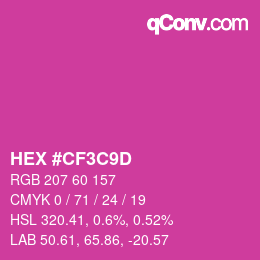 Color code: HEX #CF3C9D | qconv.com