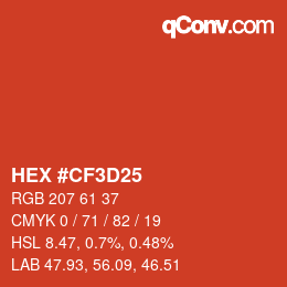 Color code: HEX #CF3D25 | qconv.com