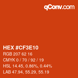 Color code: HEX #CF3E10 | qconv.com