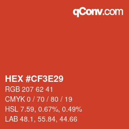 Color code: HEX #CF3E29 | qconv.com