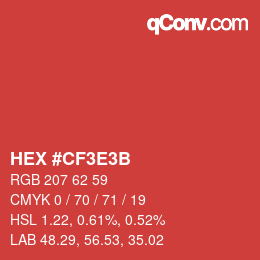 Color code: HEX #CF3E3B | qconv.com