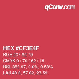 カラーコード: HEX #CF3E4F | qconv.com