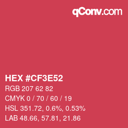 Color code: HEX #CF3E52 | qconv.com