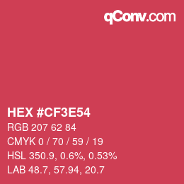 Color code: HEX #CF3E54 | qconv.com
