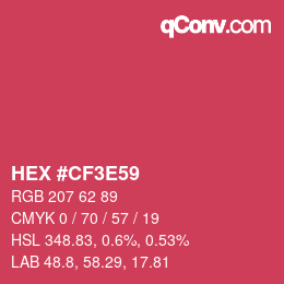 Color code: HEX #CF3E59 | qconv.com