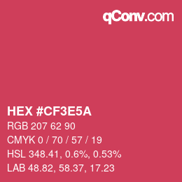 カラーコード: HEX #CF3E5A | qconv.com