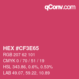 Color code: HEX #CF3E65 | qconv.com