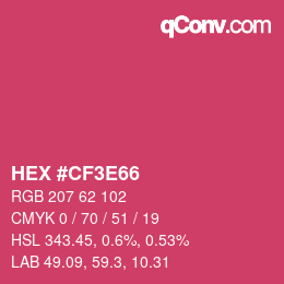 Color code: HEX #CF3E66 | qconv.com